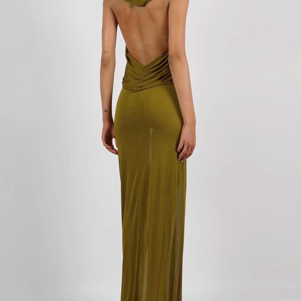 KOIR Olive Draped Hooded Maxi Dress | Inspired by saint Laurent / Cult Gaia - Picture 11 of 16